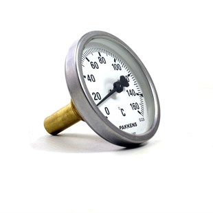 Pakkens Termometre 0-160 °C Çap 63 mm Daldırma Boyu 5 cm Arkadan Bağlantılı G 1/2 inç