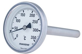 Pakkens Termometre 0-200 °C Çap 63 mm Daldırma Boyu 5 cm Arkadan Bağlantılı G 1/2 inç