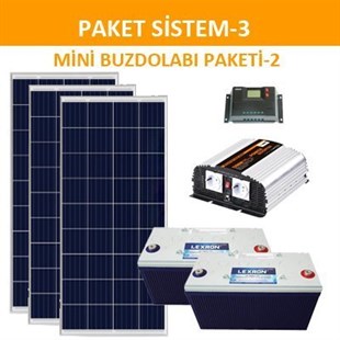 Solar Güneş Enerjili Aydınlatma-Mini Buzdolabı Paketi 2
