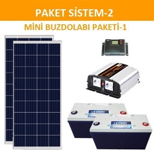 Solar Güneş Enerjili Aydınlatma-Mini Buzdolabı Paketi