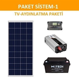 Solar Güneş Enerjili Aydınlatma-TV Paketi